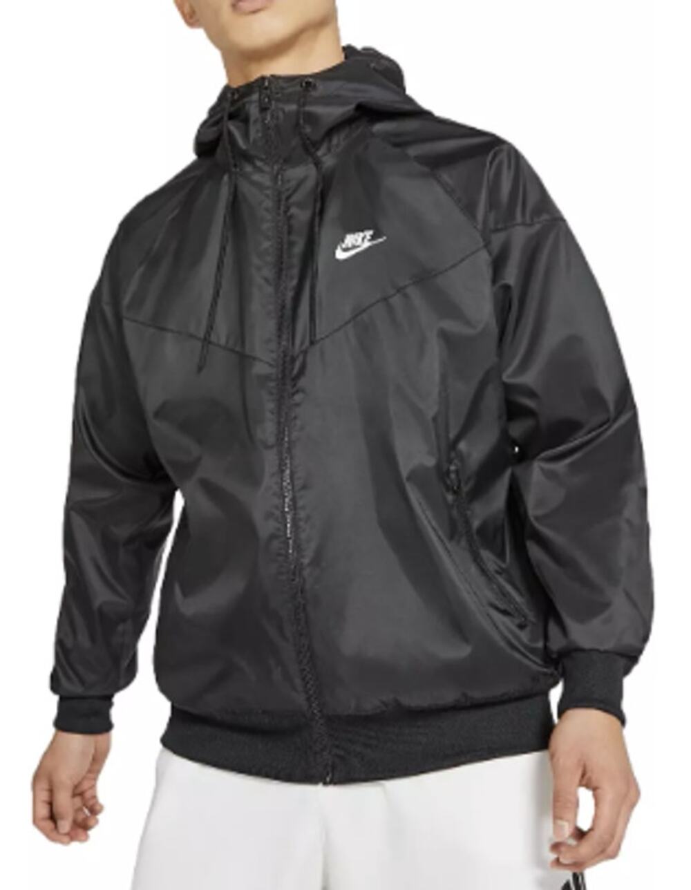 Nike Mens XXL Black Sportswear Windrunner Zip Up Hooded Windbreaker Jacket S3-16